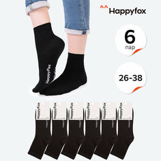 Носки Happyfox Для девочек, размер 16-18, , черный
