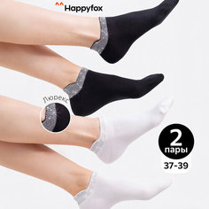 Носки Happyfox Для женщин, размер 23-25, , белый/черный