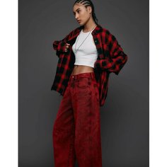 Рубашка Gloria Jeans, размер S-M/164-170, бежевый/красный