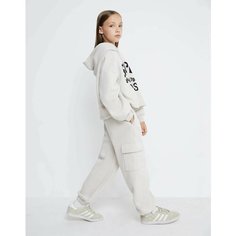 Брюки спортивные Gloria Jeans GJ COOL, размер 8-10л/134-140, светло-серый