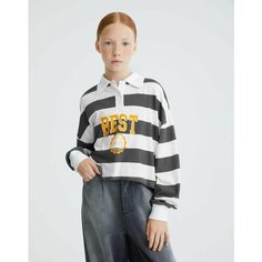 Лонгслив Gloria Jeans, размер 6-8л/122-128, белый/серый