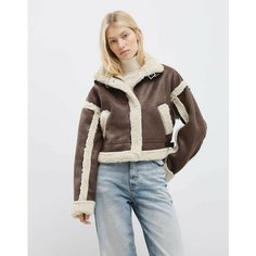 Кожаная куртка Gloria Jeans, размер XS (38-40), коричневый