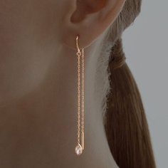 Серьги Ювелир Карат, серебро, 925 проба, золочение, фианит