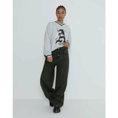 Джинсы багги Gloria Jeans Ready! Steady! Go!, размер 3XS/146 (34-36), хаки