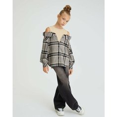 Рубашка Gloria Jeans, размер 10-12л/146-152, коричневый
