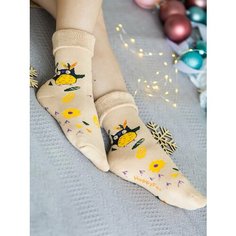 Носки Happyfox Для женщин, размер 36-40, бежевый