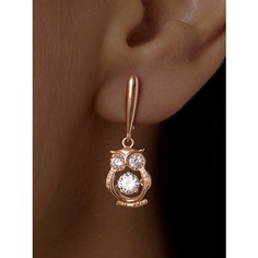 Серьги Ювелир Карат, серебро, 925 проба, золочение, фианит, , золото