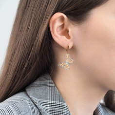 Серьги Ювелир Карат, серебро, 925 проба, золочение, , золотистый