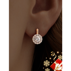 Серьги Ювелир Карат, серебро, 925 проба, золочение, фианит, длина 2.2 см, , золотистый