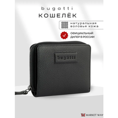 Кошелек Bugatti, фактура зернистая, черный