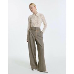 Брюки клеш Gloria Jeans GJ BLACK, размер 44/170, коричневый/бежевый