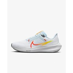 Кроссовки NIKE Air Zoom Pegasus 40, размер 8.5 US, White/Blue Tint/Laser Orange/Picante Red