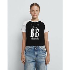 Футболка Gloria Jeans, размер M (44-46), черный/белый
