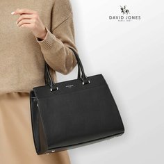 Сумка кросс-боди DAVID JONES, фактура гладкая, чёрный
