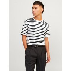 Футболка Jack & Jones PLAIN CREW NECK, размер M, белый/синий