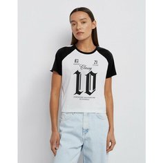 Футболка Gloria Jeans, размер S (40-42), белый/черный