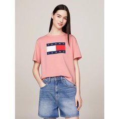 Футболка Tommy Jeans, размер M, розовый