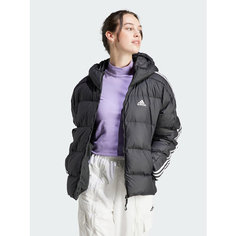 Пуховик adidas Essentials 3-stripes Mid Down Hooded, размер S INT, black