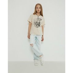 Футболка Gloria Jeans GJ COOL, размер 4-6л/110-116, бежевый
