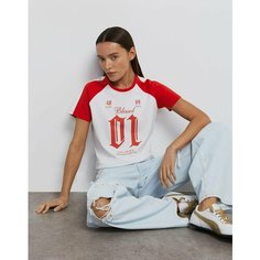 Футболка Gloria Jeans, размер M (44-46), белый-красный