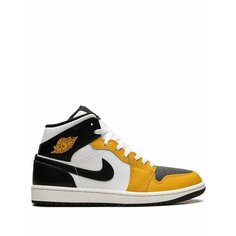 Кроссовки Jordan Air Jordan 1 Mid, размер 11 US (Мужские размеры Jordan US ), Yellow Ochre/Black/White