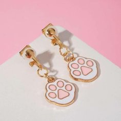 Серьги Выбражулька, бело-розовый в золоте