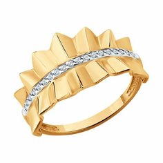 Кольцо Diamant, красное золото, 585 проба, фианит, размер 19.5