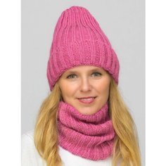 Шапка бини LanaCaps Жизель, размер 56-58, темно-розовый