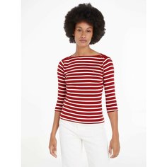 Лонгслив TOMMY HILFIGER, размер M, , белый/красный