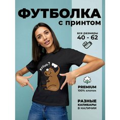 Футболка DARIART Жрешь цвет Капибара, 1 шт., размер S, черный