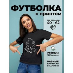 Футболка DARIART Оторастил дзен Капибара, 1 шт., размер M, черный