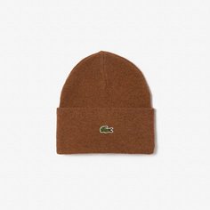 Шапка бини LACOSTE, размер TU, коричневый