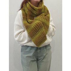 Шарф ,195х25 см, one size, коричневый, зеленый Pan Tan