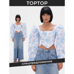 Блуза TOPTOP, размер 44, голубой