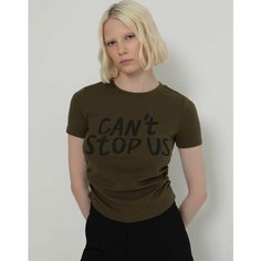 Футболка Gloria Jeans Ready! Steady! Go!, размер XS/158-164, хаки