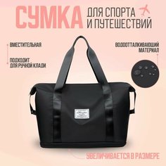 Сумка спортивная , 30 л, 40х44, ручная кладь, черный Нет бренда