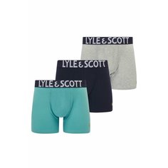Трусы Lyle & Scott DANIEL, комплект из 3 шт., размер S, бирюзовый/синий/серый