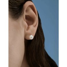 Серьги пусеты Argentum, серебро, 925 проба, золочение, жемчуг, размер 10 мм, длина 1.5 см, , золотистый Аргентум