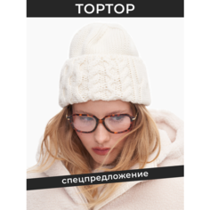 Шапка бини TOPTOP, размер OneSize, молочный