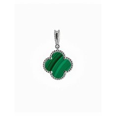 Подвеска L-Silver, серебро, 925 проба, родирование, зеленый, серебристый