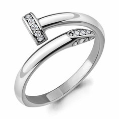 Кольцо Diamant online, серебро, 925 проба, фианит, размер 18, прозрачный