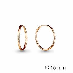 Серьги конго Diamant online, красное золото, 585 проба, размер 15 мм