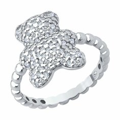 Кольцо Diamant online, серебро, 925 проба, фианит, размер 17, прозрачный