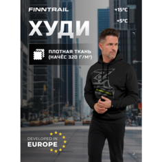 Худи Finntrail Футер с начёсом, размер S, , серый, черный