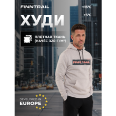 Худи Finntrail Футер с начёсом, размер XL, , серый, красный