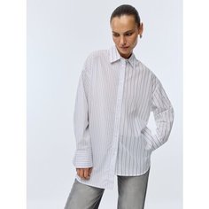 Рубашка Sela, размер M INT, серый графика крупная