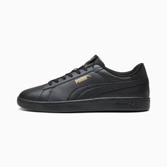 Кеды PUMA Smash 3.0 L Sneakers, размер 8,5 UK, черный/золотой