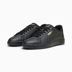 Кеды PUMA Smash 3.0 L Jr, размер 6 UK, черный/золотой