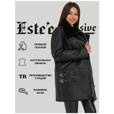 Дубленка Estee exclusive Fur&Leather, размер 42, черный