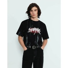 Футболка Gloria Jeans Ready! Steady! Go!, размер S-M/176-182, черный/серый